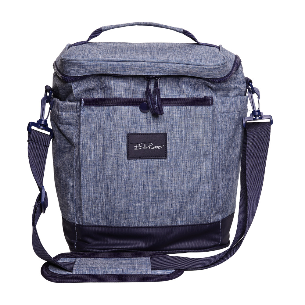 Bella Russo Picnic Breeze 12.6" Insulated Blue Shoulder Sling Lunch Bag 12"X7"x9